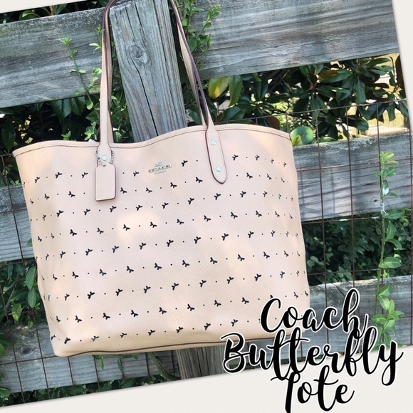 Coach Handbags - 59345 Coach Butterfly Beechwood Beige Tote Bag